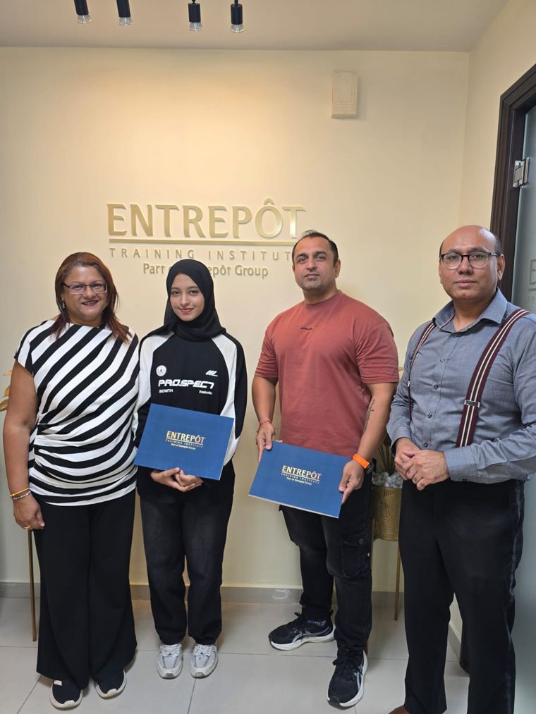 CFFP Batch No. 55 learners and Entrepôt representatives celebrating completion