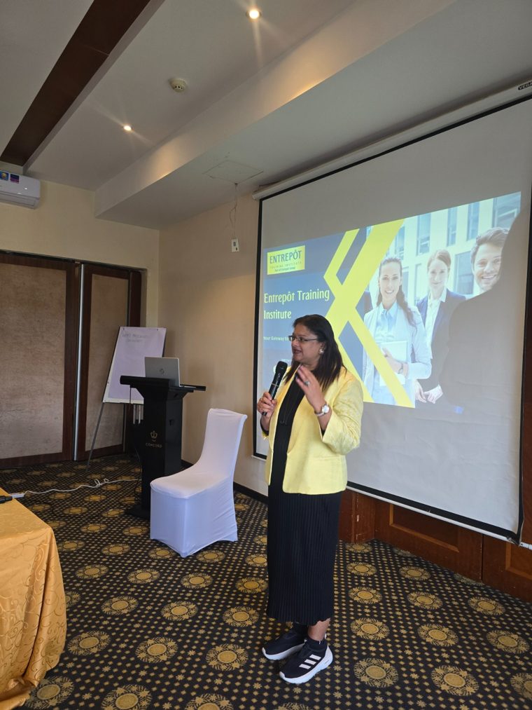 ETI facilitator presenting during the overseas corporate training programme
